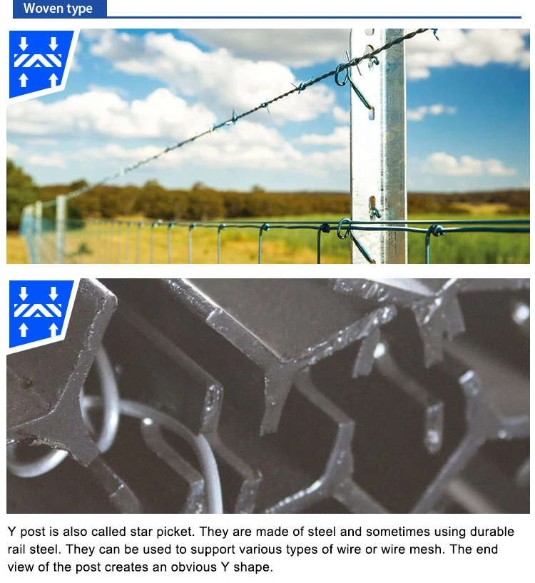 Anti-Rust Surface Heavy Duty Metal Farm Fence Y Post